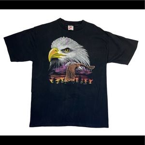 Hazelwoods Bald Eagle Vintage 1993 Nature Graphic Mens Tshirt XL Shirt Wildz USA